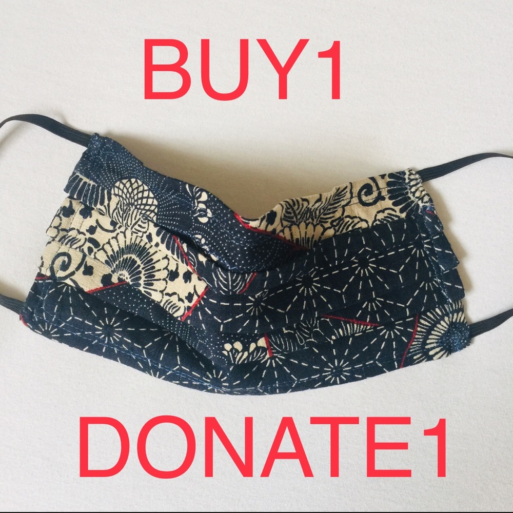 Handmade unisex face mask with pocket&nose grip
